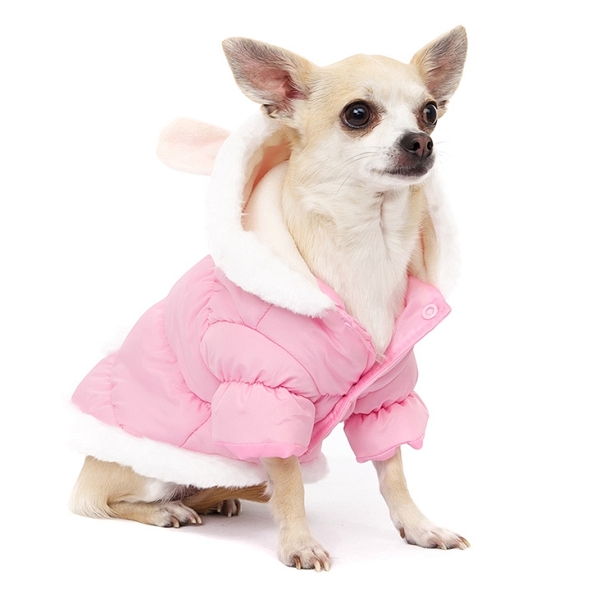 manteau chien rose