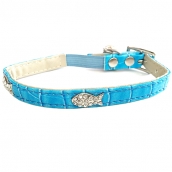 Collier luxe pour chat bleu