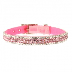 Collier pour chien Swarovski rose