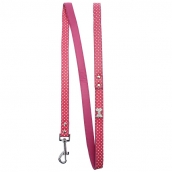 Laisse pour chien rose petits pois