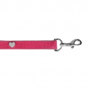 Laisse pour chien rose avec strass