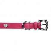 Collier pour chien rose avec strass