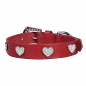 Collier pour chien rouge avec strass