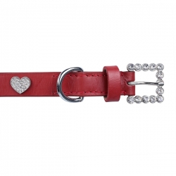 Collier pour chien rouge avec strass