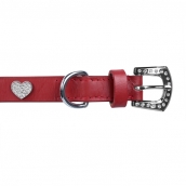 Collier pour chien rouge avec strass