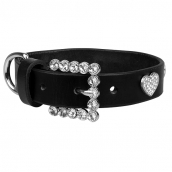 Collier pour chien noir avec strass