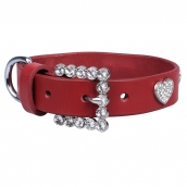 Collier pour chien rouge avec strass