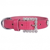 Collier pour chien rose avec strass