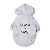 Sweat pour chat personnalisable gris