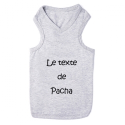 T-shirt pour chat personnalisable gris