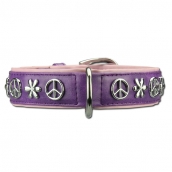 Collier pour chien Peace and Love violet