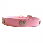 Collier pour chien bling bling rose bonbon